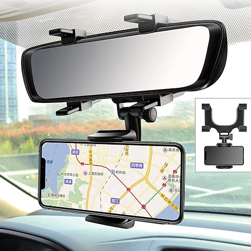 

Suporte para espelho retrovisor do carro suporte para celular suporte gps de navegação dobrável suporte para celular ajuste multi-ângulo moldura preguiçosa