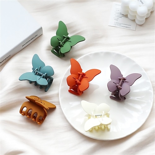 

Scrub Butterfly Grab Clip Back Head Plate Hair Grab Half Ponytail Hair Clip Shark Clip