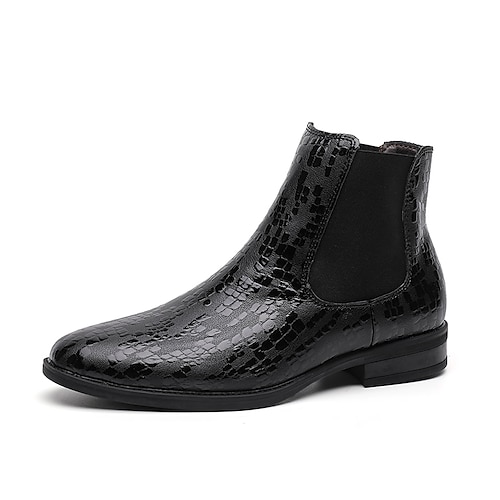 

Homens Botas Botas Chelsea Casual Formais Diário Couro Botas / Botins Preto Branco Inverno Outono