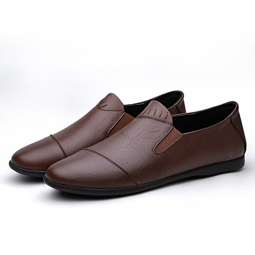 

Homens Mocassins e Slip-Ons Casual Clássico Diário Escritório e Carreira Couro Ecológico Preto Marron Primavera Verão