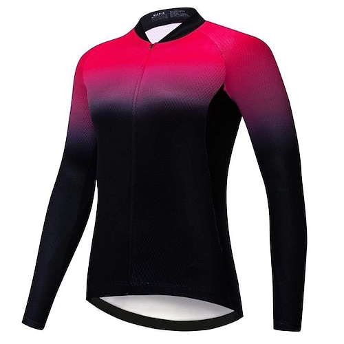 

21Grams Women's Cycling Jersey Long Sleeve Bike Top with 3 Rear Pockets Mountain Bike MTB Road Bike Cycling Breathable Quick Dry Moisture Wicking Green Red Blue Gradient Spandex Polyester Sports