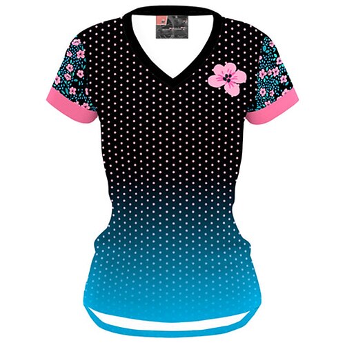 

21Grams Women's Downhill Jersey Short Sleeve Mountain Bike MTB Road Bike Cycling Black Polka Dot Floral Botanical Bike Spandex Polyester Breathable Quick Dry Moisture Wicking Sports Polka Dot Floral