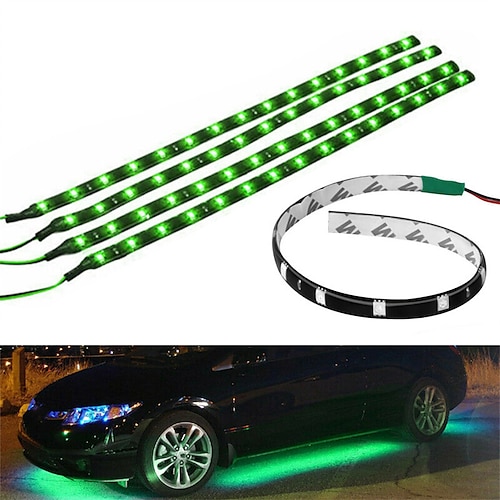 

OTOLAMPARA 10pcs Green LED Light Strip 30cm 15SMD Auto Car Atmosphere Lamp Can Be Cut Flexible Strip Light 7.5W 6000LM Lights Strip IP67 Silicone LED Strips for Car Full Body Installation