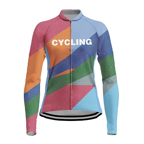 

21Grams Women's Cycling Jersey Long Sleeve Bike Top with 3 Rear Pockets Mountain Bike MTB Road Bike Cycling Breathable Quick Dry Moisture Wicking Blue Spandex Polyester Sports Clothing Apparel