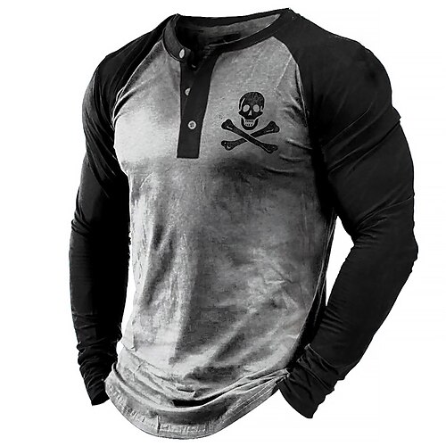 

Men's Unisex Sweatshirt Pullover Color Block Graphic Prints Skull Patchwork Print Casual Daily Sports 3D Print Designer Casual Hoodies Sweatshirts Gray