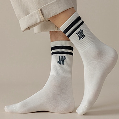 

Men's Crew Socks Daily Holiday Letter Cotton Sporty Casual 1 Pair