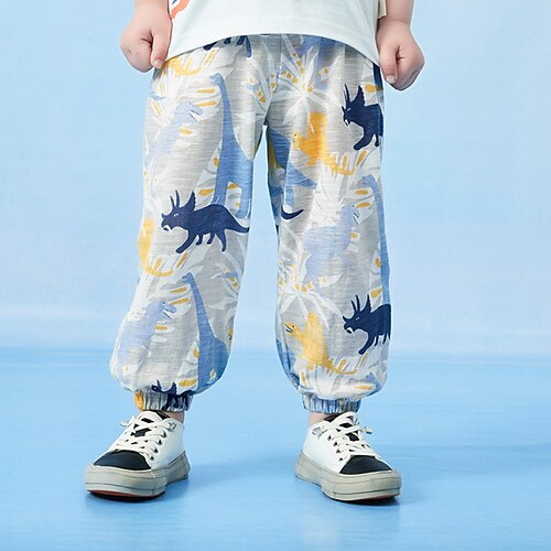 

Kids Boys Pants Blue Animal Summer Active Casual 2-8 Years