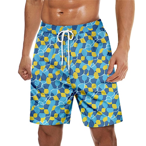 

Men's Swim Trunks Swim Shorts Quick Dry Board Shorts Bathing Suit with Pockets Drawstring Swimming Surfing Beach Water Sports Plaid Printed Spring Summer