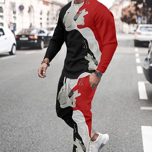 

Men's Tracksuit Hoodies Set Graphic Patterned Gradient 2 Piece Print Sports Outdoor Casual Sports 3D Print Sportswear Basic Essential Hoodies Sweatshirts Black Blue Purple