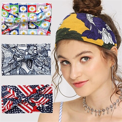 

4PCS Bohemian European and American Popular Sports Hairband Ultra-wide Ladies Sweat-absorbing Hairband Headband Yoga Hair Accessories