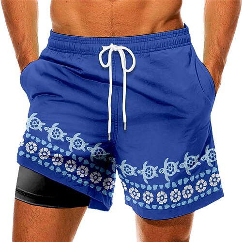 

Men's Swim Trunks Swim Shorts Quick Dry Board Shorts Bathing Suit Compression Liner with Pockets Drawstring Swimming Surfing Beach Water Sports Printed Spring Summer