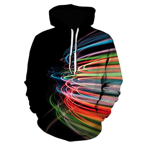 

Men's Pullover Hoodie Sweatshirt Graphic Patterned Print Daily Sports Streetwear 3D Print Casual Big and Tall Hoodies Sweatshirts Black