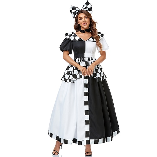 

Alice in Wonderland Dress Masquerade Adults' Women's Dresses Dress Masquerade Festival / Holiday Polyster Black Women's Easy Carnival Costumes Plaid / Check / Headwear / Neckwear / Headwear