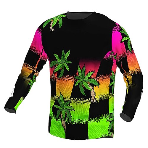 

21Grams Men's Downhill Jersey Long Sleeve Mountain Bike MTB Road Bike Cycling Green Bike Jersey Breathable Quick Dry Moisture Wicking Polyester Spandex Sports Tree Clothing Apparel / Athleisure