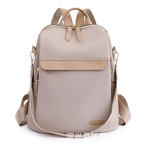 

Women's Unisex Mini Backpack Oxford Cloth Solid Color Breathable Lightweight Zipper Daily Black Grey khaki