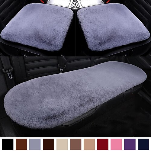 

car seat cushion winter imitation rabbit plush seat cover car accessories interior plus velvet thick warm three-piece single cushion batch