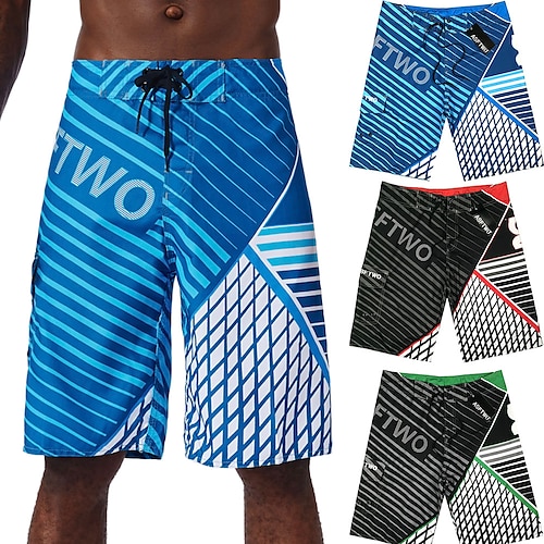 

Hombre Bañadores Pantalones Bañador Natación Corto Secado rápido Pantalones de Surf Traje de baño Con bolsillos Correa Natación Surf Playa Deportes acuáticos Rayas Degradado Verano