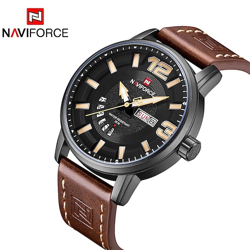 

NAVIFORCE Quartz Watch for Men Analog Quartz Stylish Stylish Formal Style Waterproof Calendar Alloy PU Leather Fashion