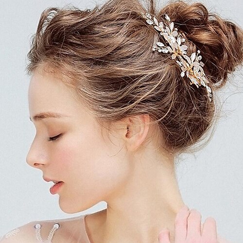 

Fashion Rhinestone Insert Comb Bridal Pearl Hair Comb Korean Bridal Hairpin Wedding Alloy Jewelry Headdress