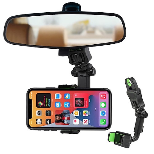 

Car Phone Holder Mount 360 Degrees Free Rotate Adjustable Suspension Mount Phone Holder Multi-Function Rearview Mirror Cell Phone Holder for All Mobile Phones