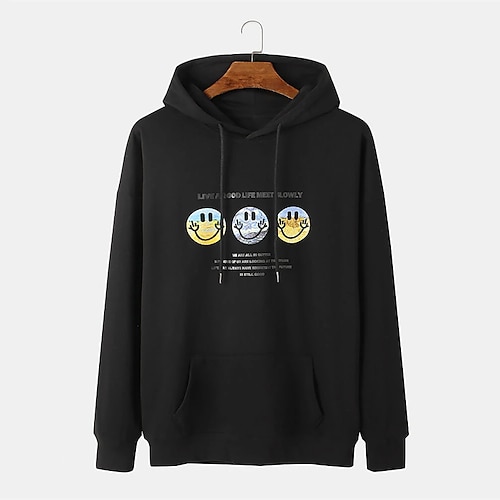 

Men's Hoodie Pullover Hoodie Sweatshirt Graphic Patterned Pocket Daily Holiday Going out Hot Stamping Casual Streetwear Hoodies Sweatshirts White Black Blue