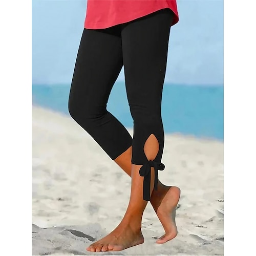 

Women's Leggings Capri shorts Black Blue Green Casual / Sporty Athleisure Weekend Yoga High Elasticity Calf-Length Tummy Control Solid Color S M L XL 2XL