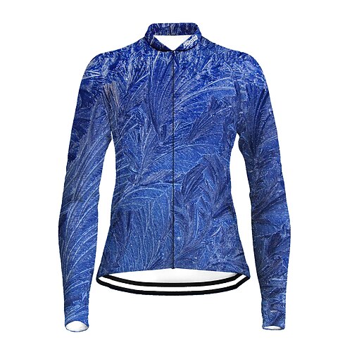 

21Grams Women's Cycling Jersey Long Sleeve Bike Top with 3 Rear Pockets Mountain Bike MTB Road Bike Cycling Breathable Quick Dry Moisture Wicking Blue Feather Spandex Polyester Sports Clothing Apparel