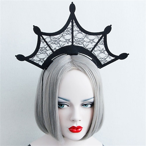 

Lace Crown Head Jewelry Funny Headband Halloween Christmas Exaggerated Hair Stall Supply Jewelry