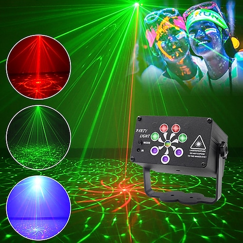 

RGB LED Stage Light USB Rechargeable Disco Light Party Show UV Effect Laser Projector Lamp for Home Party KTV Decor