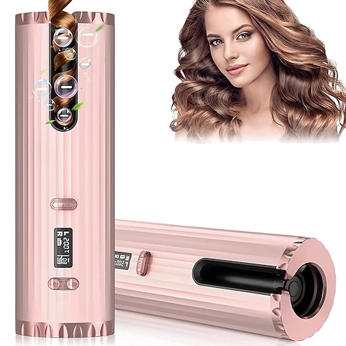 

Portable Rechargeable Rotary Automatic Hair Curler with 6 Temperatures 6 Timers and LCD Display Curler