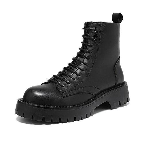 

Men's Boots Business Casual Classic Daily Faux Leather Black Fall