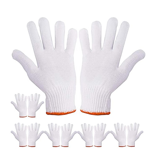 

Ordinary White Cotton Thread Gloves Orange Edge Gloves 350g Red Edge Gas Station Labor Insurance Yarn Gloves