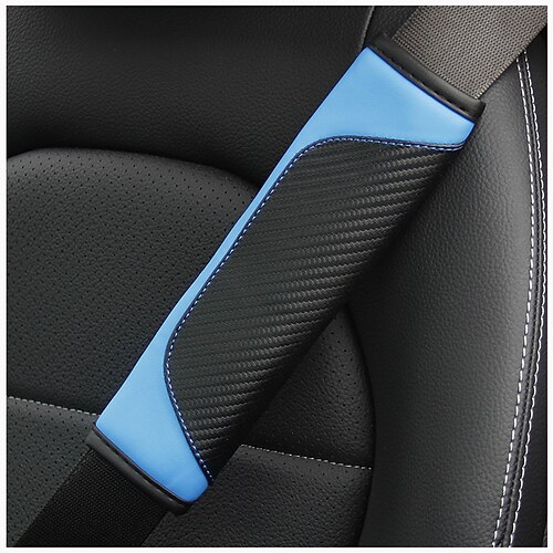 

Carbon fiber leather car seat belt shoulder guard protective cover crown