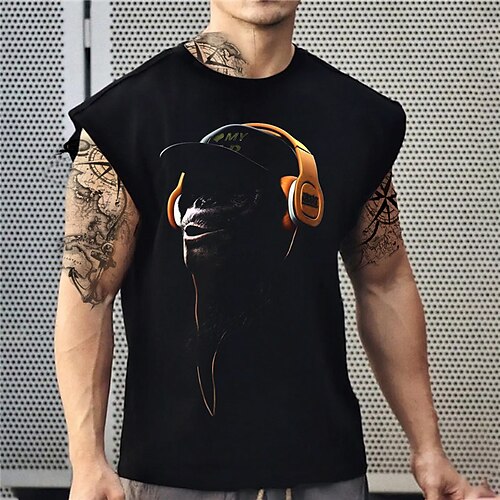 

Men's Unisex T shirt Tee Hot Stamping Graphic Prints Human Crew Neck Street Daily Print Cap Sleeve Tops Designer Casual Big and Tall Sports Black / Summer