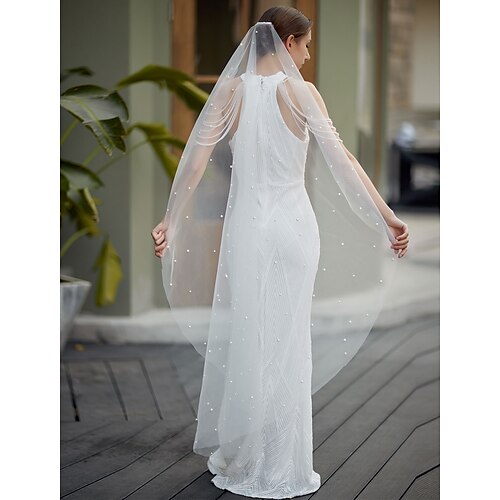 

One-tier Classic / Sweet Wedding Veil Chapel Veils with Faux Pearl 59.06 in (150cm) Tulle