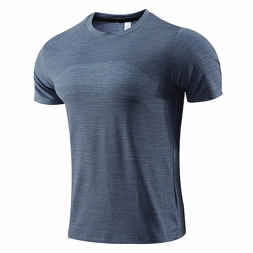 

Men's Running Shirt Short Sleeve Tee Tshirt Athletic Breathable Quick Dry Moisture Wicking Gym Workout Running Active Training Sportswear Activewear Solid Colored Black Blue Dark Blue