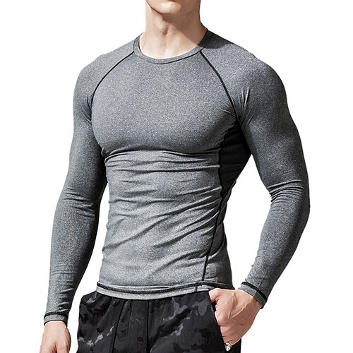 

Men's T shirt Tee Solid Color Crew Neck Dark Gray White Black Street Casual Long Sleeve Clothing Apparel Fashion Classic Comfortable Big and Tall / Summer / Summer / Sports