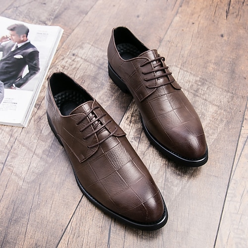 

Herre Oxfords Fritid Klassisk Daglig Kontor og karriere PU Svart Brun Grå Vår Sommer