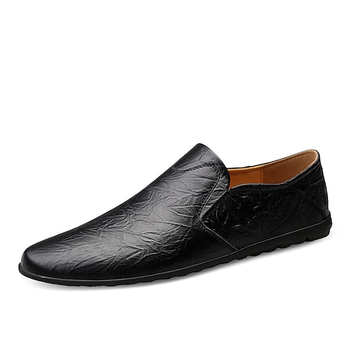 

Homens Mocassins e Slip-Ons Sapatos formais Bullock Shoes Negócio Casual Diário Festas Noite Caminhada Couro Ecológico Castanho Escuro Preto Primavera Verão