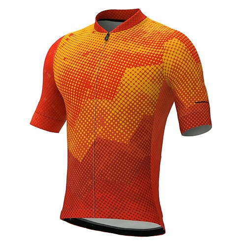 

21Grams Men's Cycling Jersey Short Sleeve Bike Top with 3 Rear Pockets Mountain Bike MTB Road Bike Cycling Breathable Quick Dry Moisture Wicking Reflective Strips Red Polka Dot Polyester Spandex