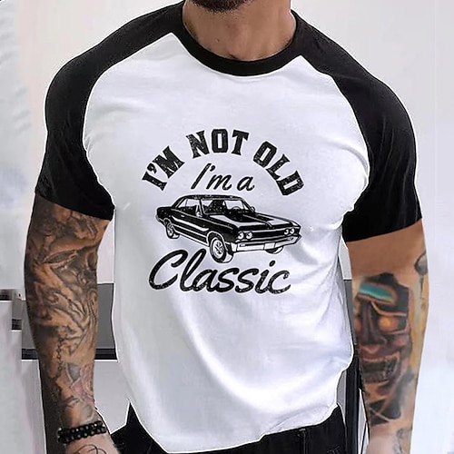 

Men's T shirt Tee Graphic Letter Round Neck Black / White Print Street Holiday Long Sleeve Print Clothing Apparel Fashion Casual Comfortable / Beach