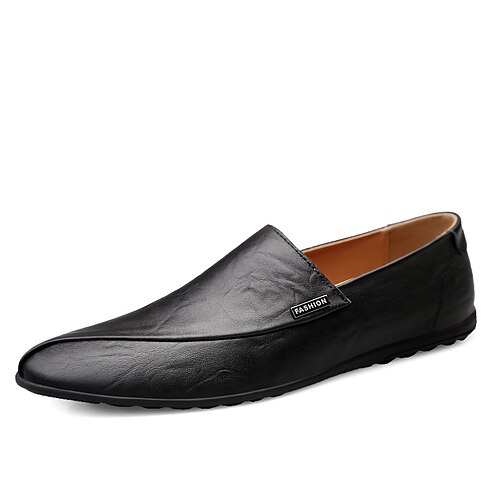 

Men's Loafers Slip-Ons Formal Shoes Business Casual Daily Party Evening Walking Shoes Leather Black Brown Spring Summer