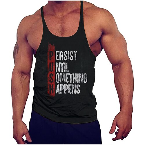 

Men's Workout Tank Top Running Tank Top Sleeveless Top Athletic Athleisure Breathable Quick Dry Soft Fitness Gym Workout Running Sportswear Activewear Black