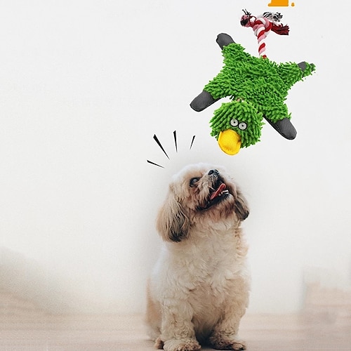 

Pet Dog Molar Toy Cotton Rope Mop Duck Shape Pet Squeaky Toy Dog Interactive Bite Resistant Clean Chew Toy Pet Supplies