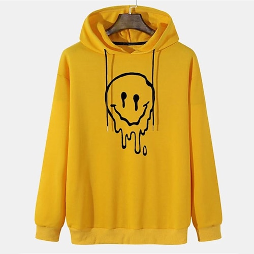 

Men's Hoodie Pullover Hoodie Sweatshirt Graphic Patterned Print Daily Holiday Going out Hot Stamping Casual Streetwear Hoodies Sweatshirts Yellow