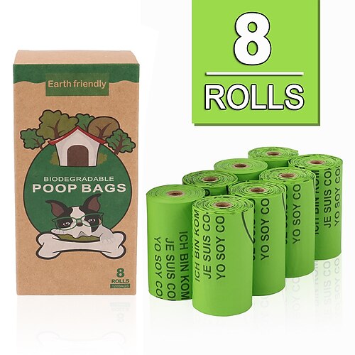 

4 Rolls 8 Rolls New Biodegradable Pet Garbage Bag Cornstarch Pla Degradable Litter Bag Dog Poop Bag