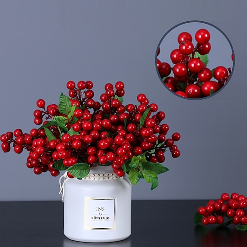 

simulation foam small berries photography props home flower arrangement simulation berries christmas decoration blueberries red berries