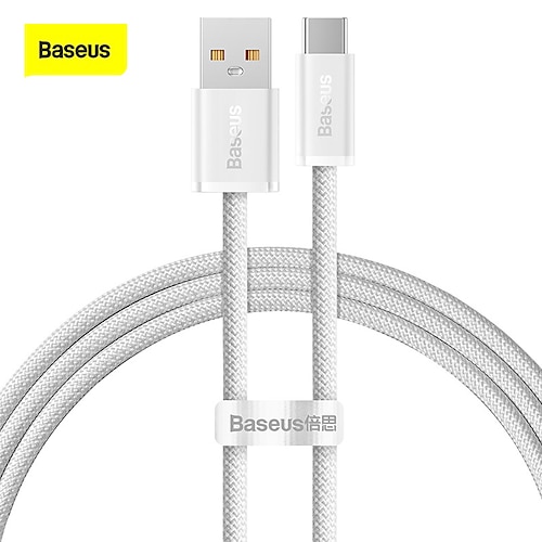 

1 Pack BASEUS Cable 100W 3.3ft 6.6ft Fast Charging Data Cable USB C 6 A Braided Fast Charging High Data Transfer Nylon Braided Durable For Samsung Xiaomi Huawei Phone Accessory
