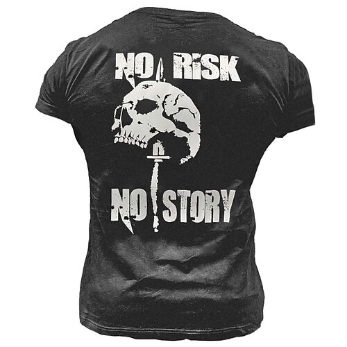 

Men's Unisex T shirt Tee 3D Print Graphic Patterned Skull Letter Crew Neck Street Daily Print Short Sleeve Tops Designer Casual Vintage Big and Tall Black Army Green Navy Blue / Summer