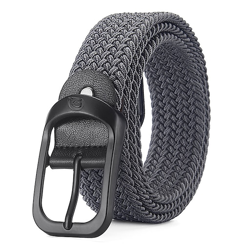 

Men's Unisex Web Belt Nylon Cotton Prong Buckle D-ring Casual Classic Daily Holiday Black Gray Brown Beige